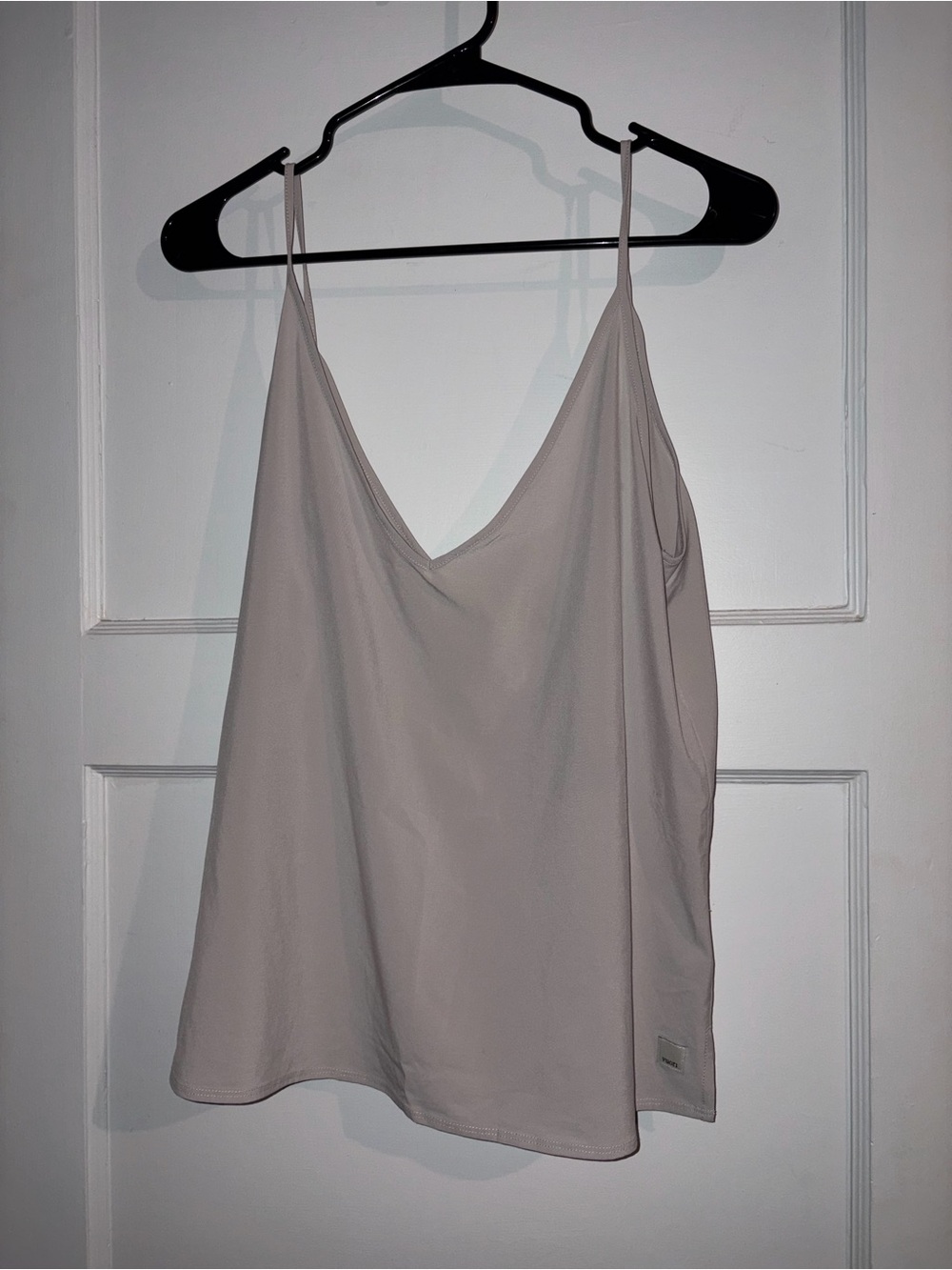 NWOT Vuori light Taupe V-Neck Spaghetti Strap Tank Top